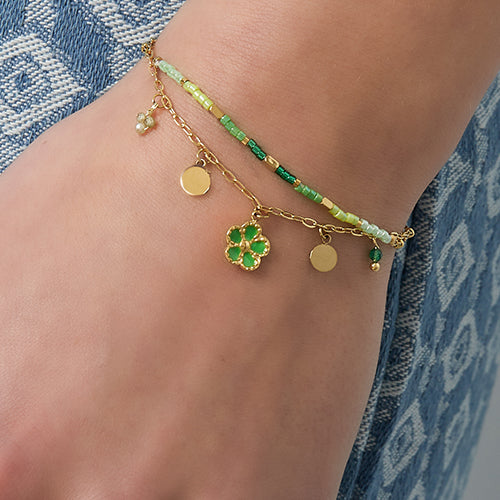 Ava Clover Bracelet (Green)