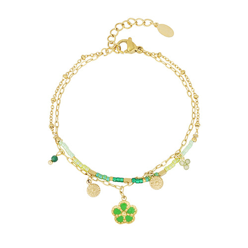 Ava Clover Bracelet (Green)