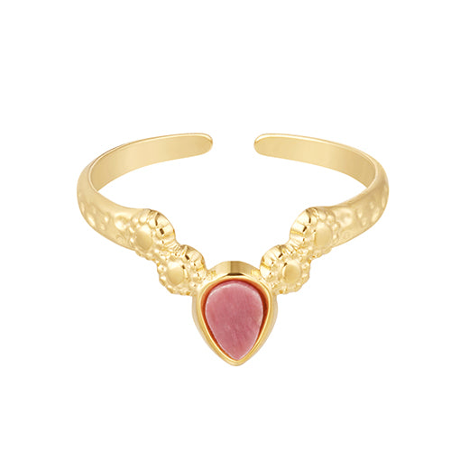 Golden Blush Statement Ring