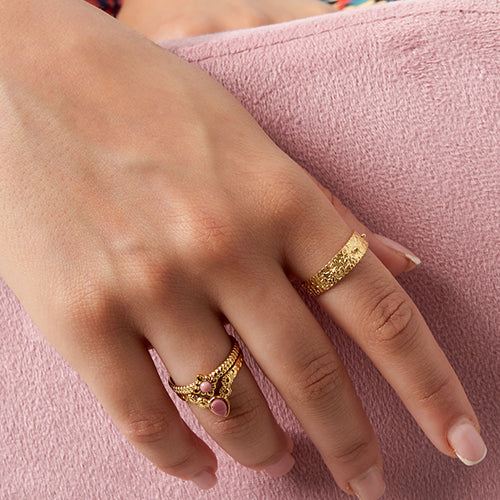 Golden Blush Statement Ring (Grün)