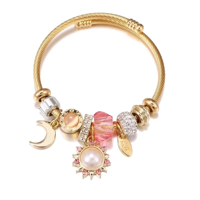 Pink Sun & Moon Charm